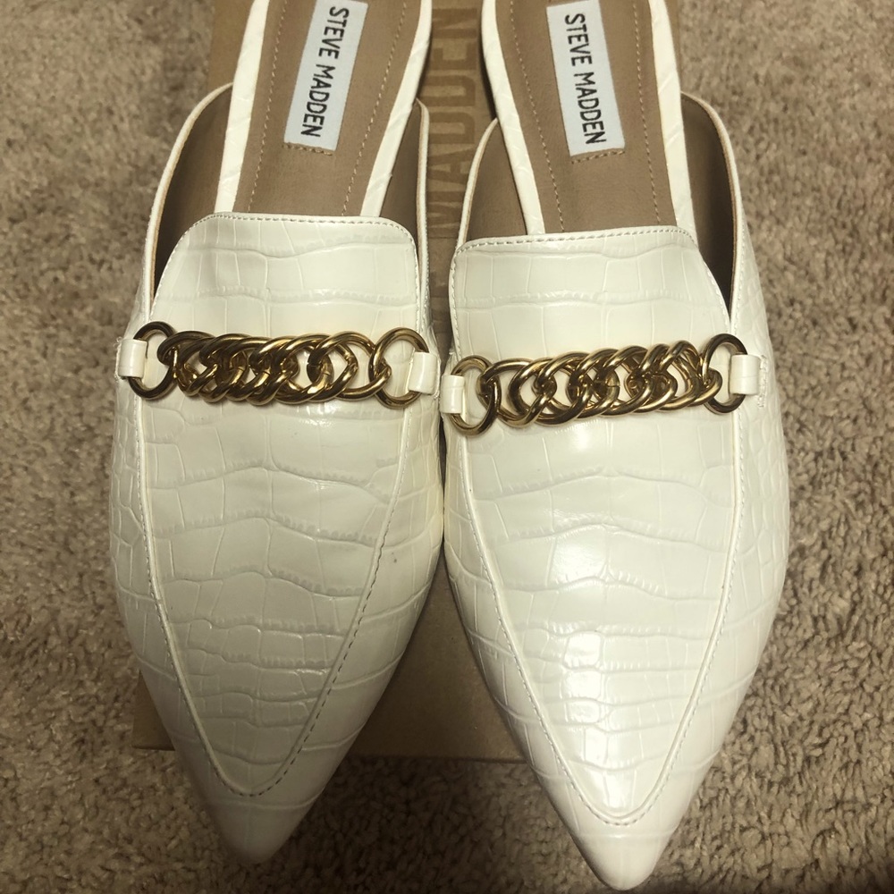 Steve Madden faux croc mules